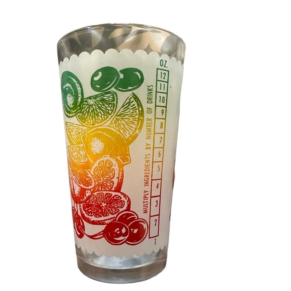 Multi Colored Vintage Mr Bartender Glass with Drink Recipes Whisky Barwa…